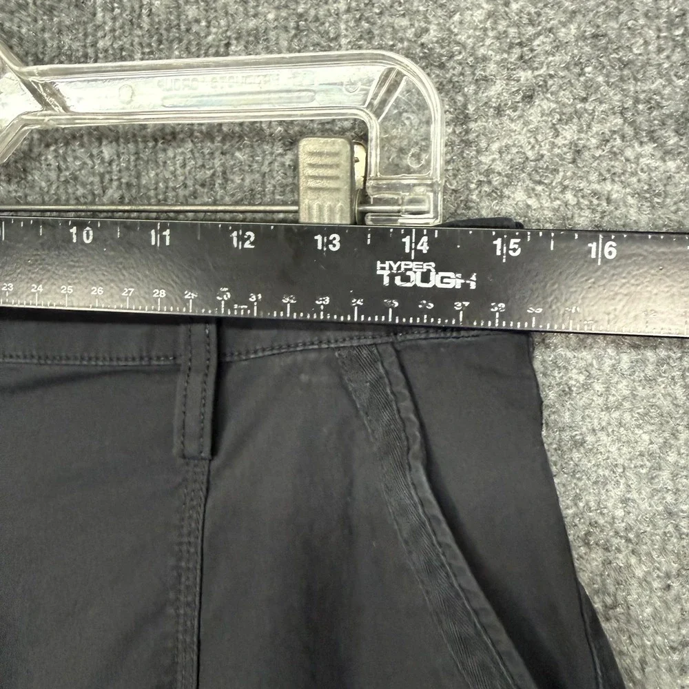 Chicos Capri Pants 00 Womens 2 Black Stretch Cargo Utility Cuffed Cropped